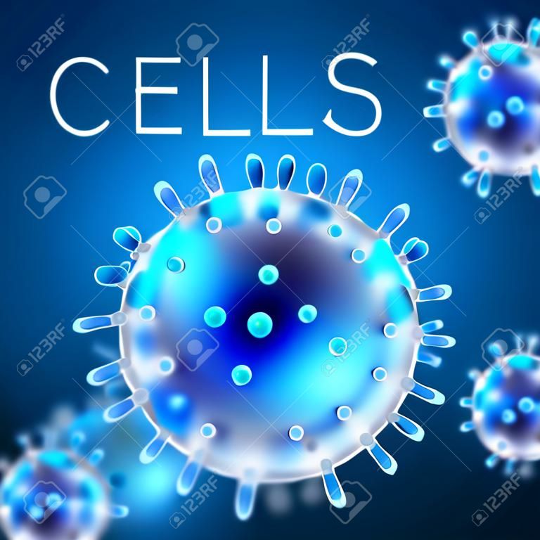 Abstract vector Hintergrund mit Zellen und Viren . Biologie Wissenschaft Wissenschaftskonzept