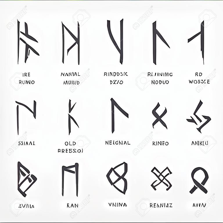 Runes Scandinaves Nordiques R tro. Croquis De Lettres Anciennes