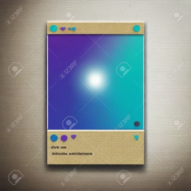 Photo frame inspired by instagram for friends internet sharing. Vector template. Web photo card blank illustration