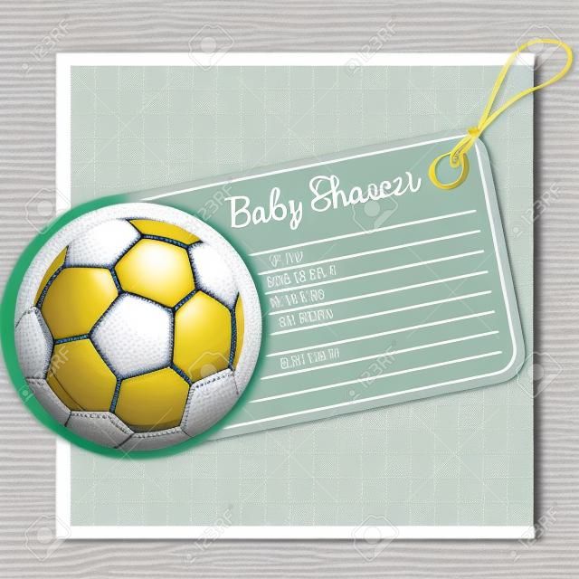 Baby douche uitnodiging kaart met voetbal