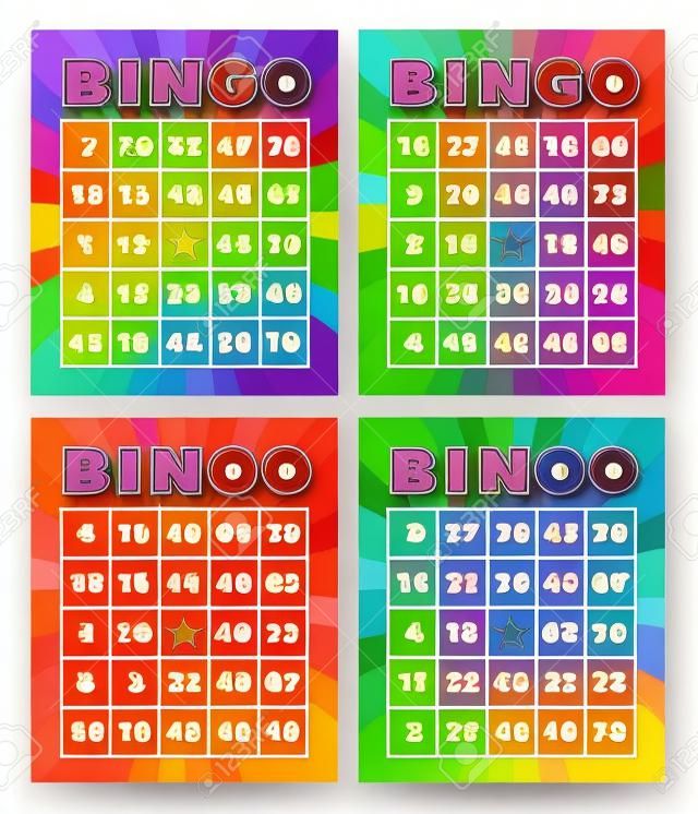 Ensemble coloré de cartes de bingo