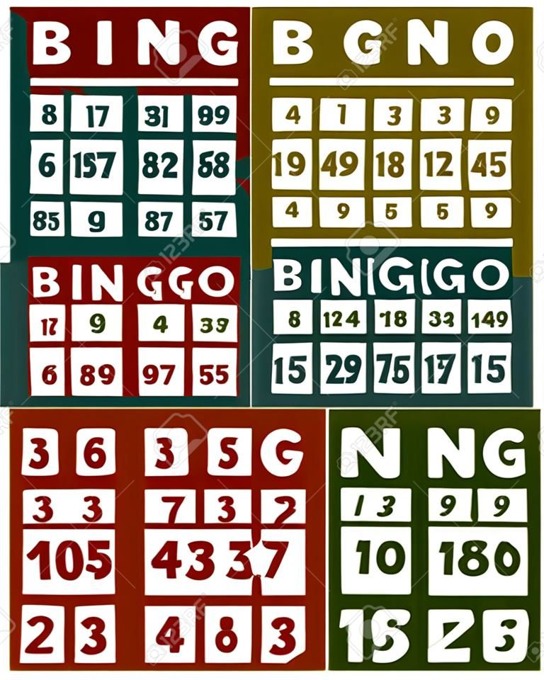 Set di carte di bingo retrò