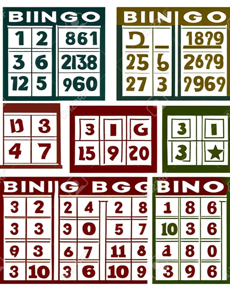 Set di carte di bingo retrò
