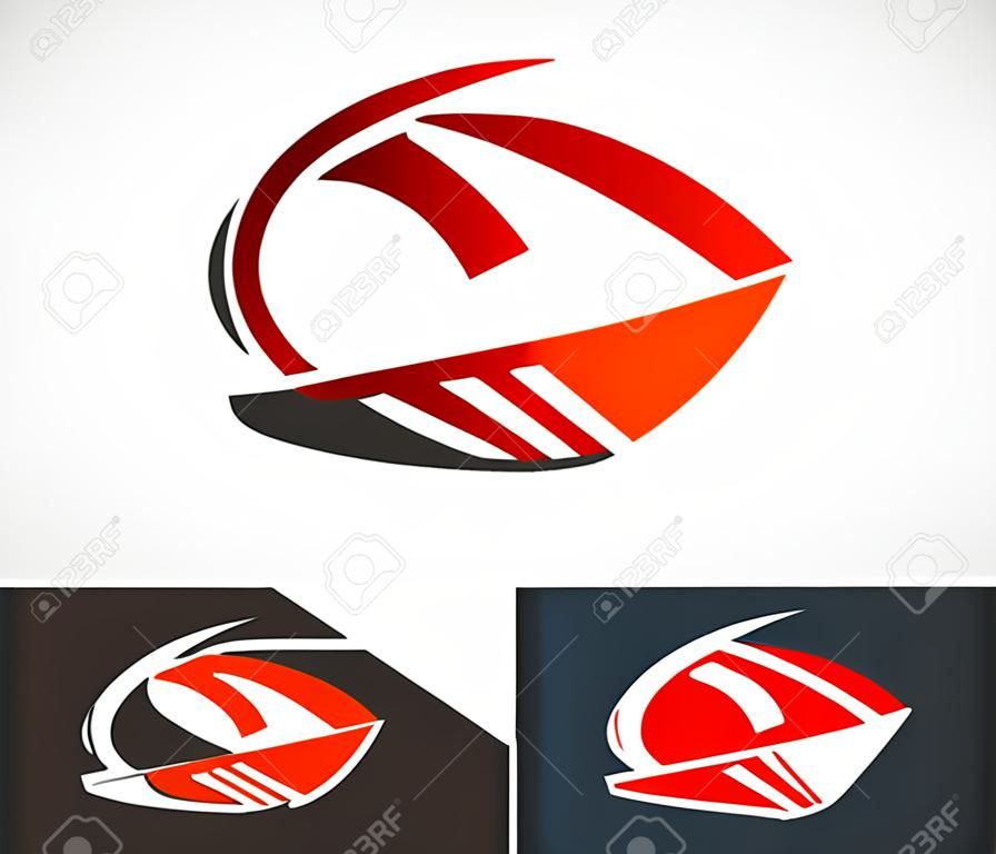 Swoosh grafik elemanı ile Amerikan futbolu logo icon