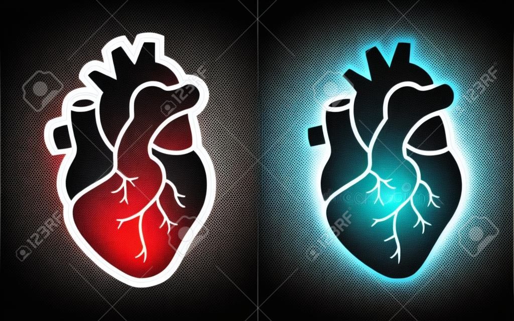 Human heart design icon vector illustration.