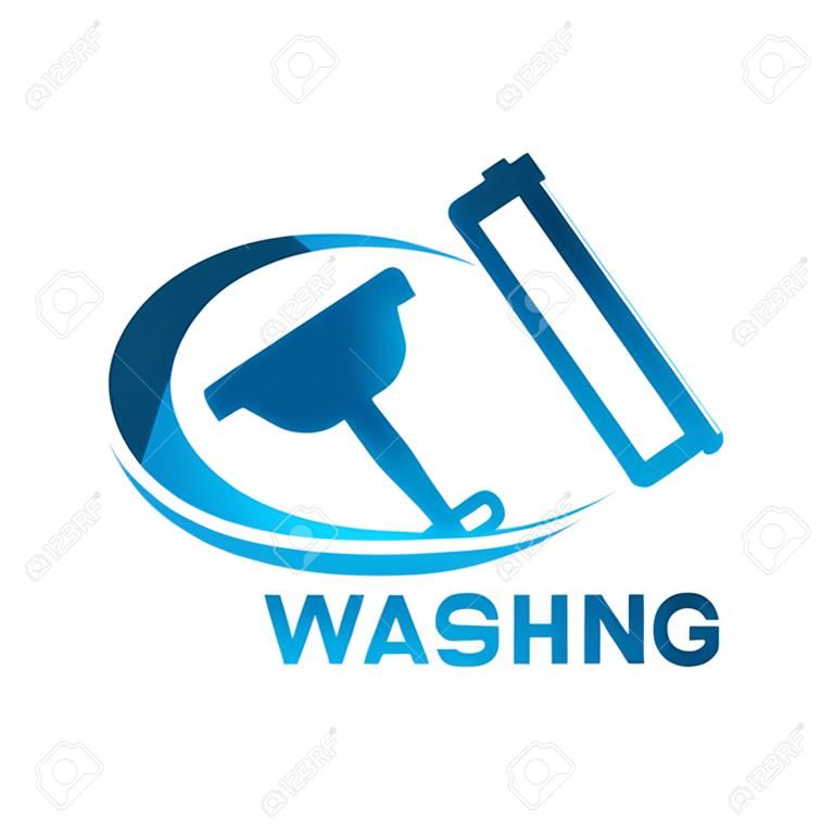 Window Washing Cleaning Squeegee logo Icon