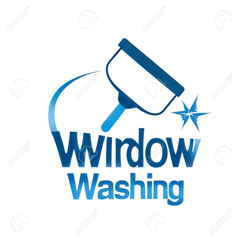 Venster wassen schoonmaken Squeegee logo pictogram