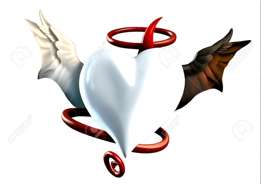 Ángel del corazón del diablo Imagen Aislado