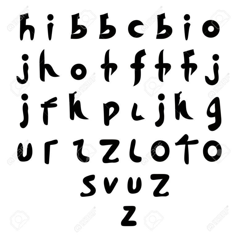 Vector Oriental font hieroglyph. Stylized English alphabet