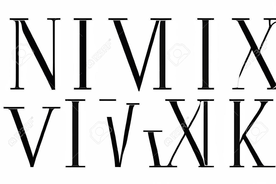 Roman numerals set.