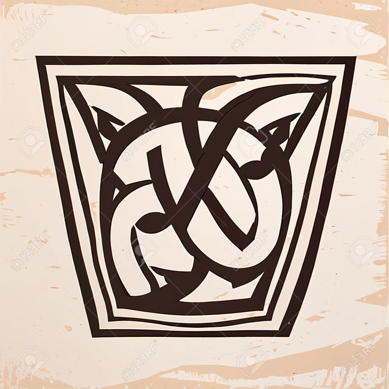 numéro 7 avec ornement celtique en illustration monochrome