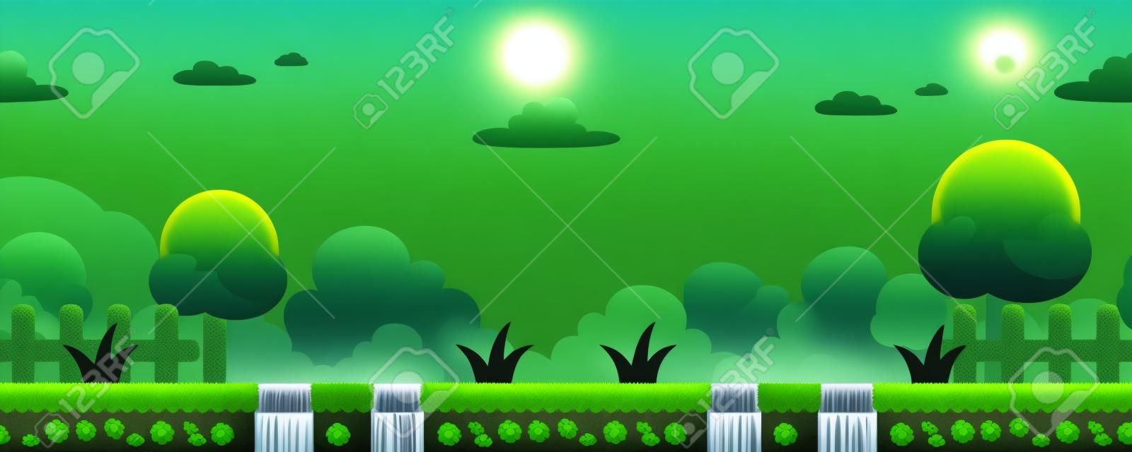 Nature Scenes Game Background. Suitable for side scrolling, action, and adventure game.