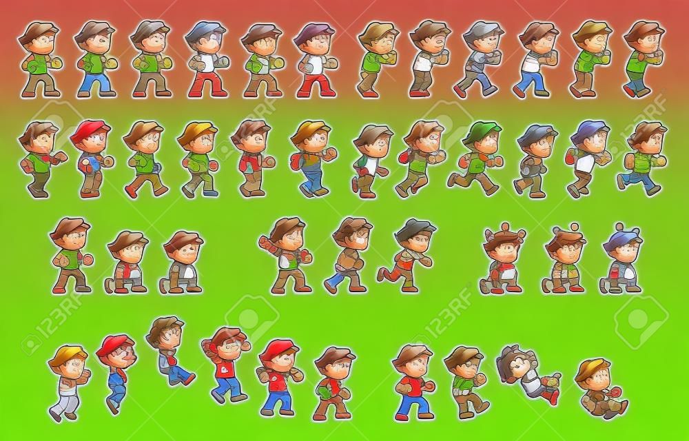 Courageous Boy Game Sprites  Suitable for side scrolling, action, adventure, and endless runner game.