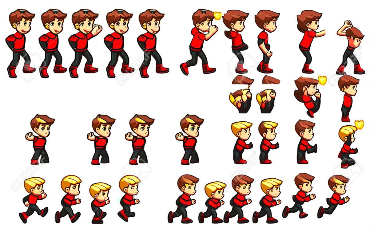 Courageous Boy Game Sprites  Suitable for side scrolling, action, adventure, and endless runner game.