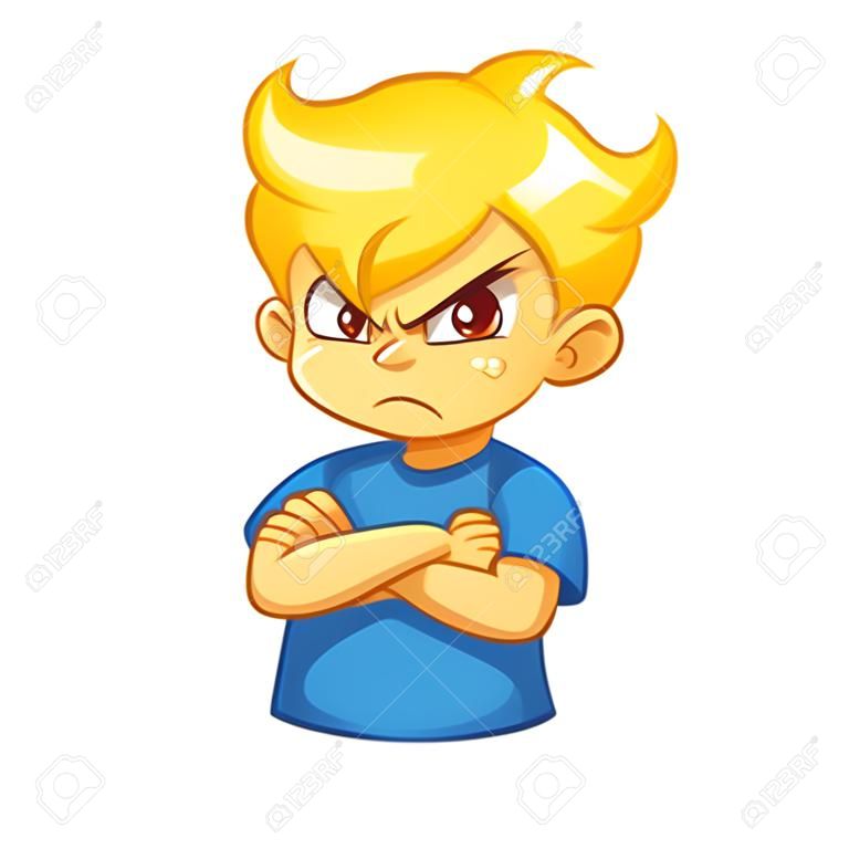 Angry boy cartoon character