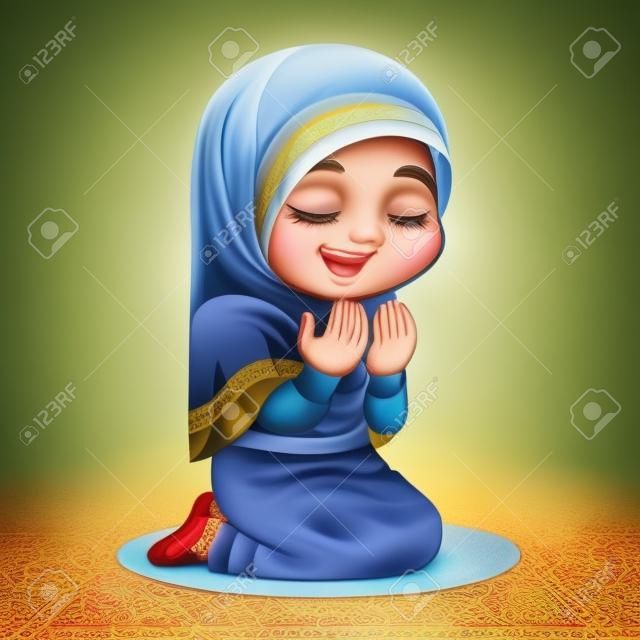 Moslem Girl Praying Dua With Sincerity.