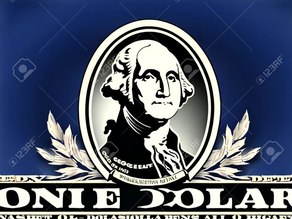 Retrato de George Washington, en un proyecto de ley de un dólar