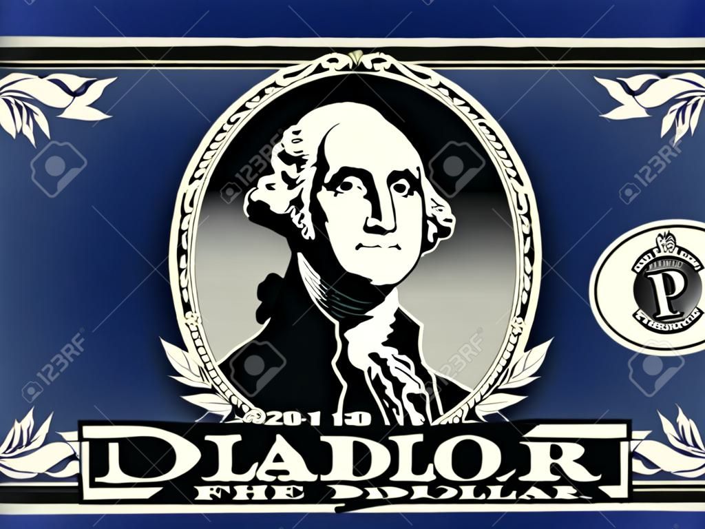 Retrato de George Washington, en un proyecto de ley de un dólar