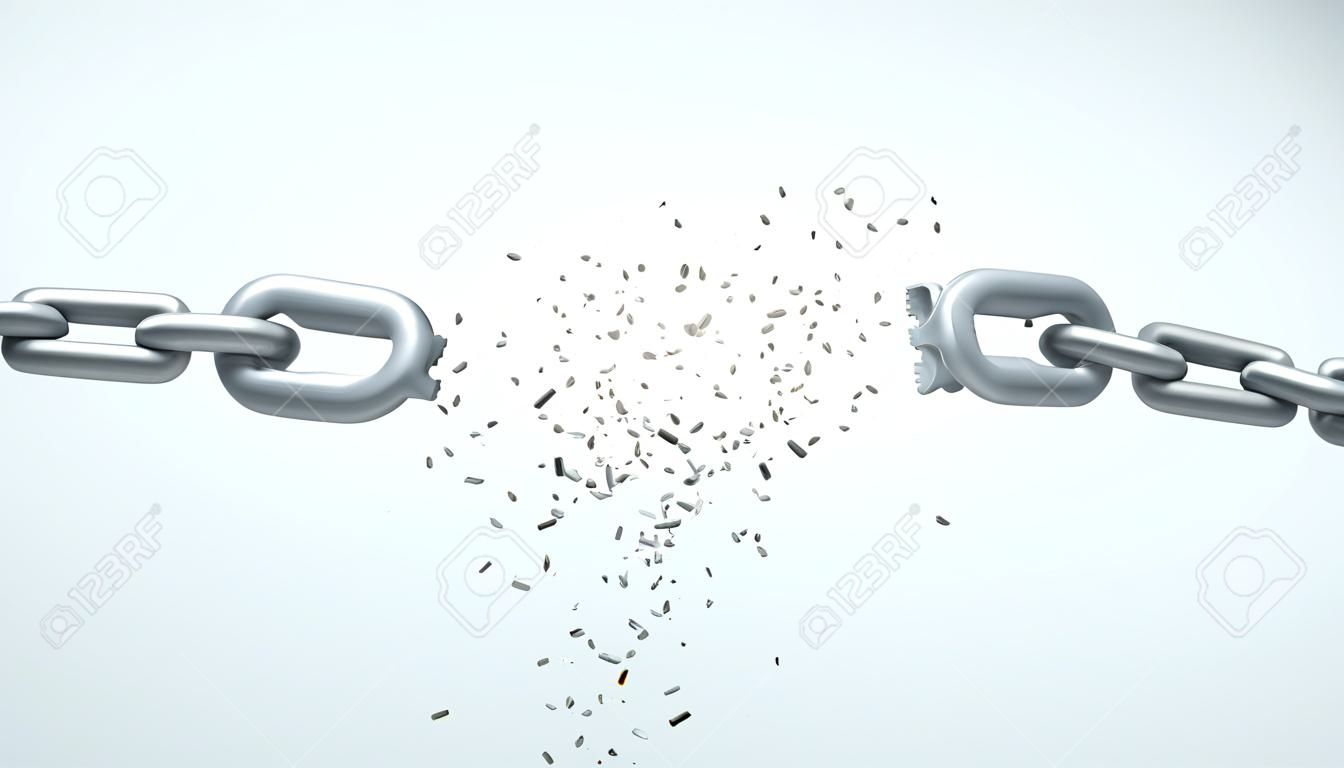 Chain broken. Freedom concept. This is a 3d render illustration