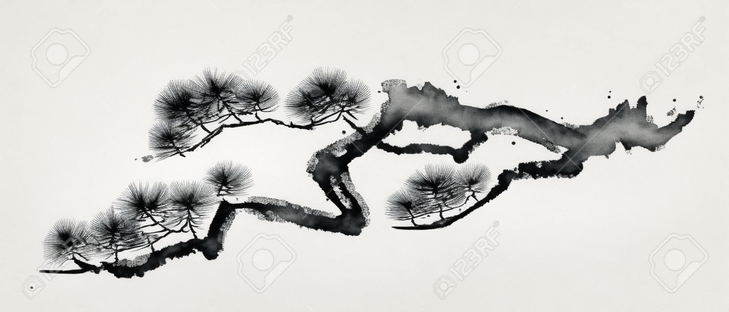 japanese tree ink painting