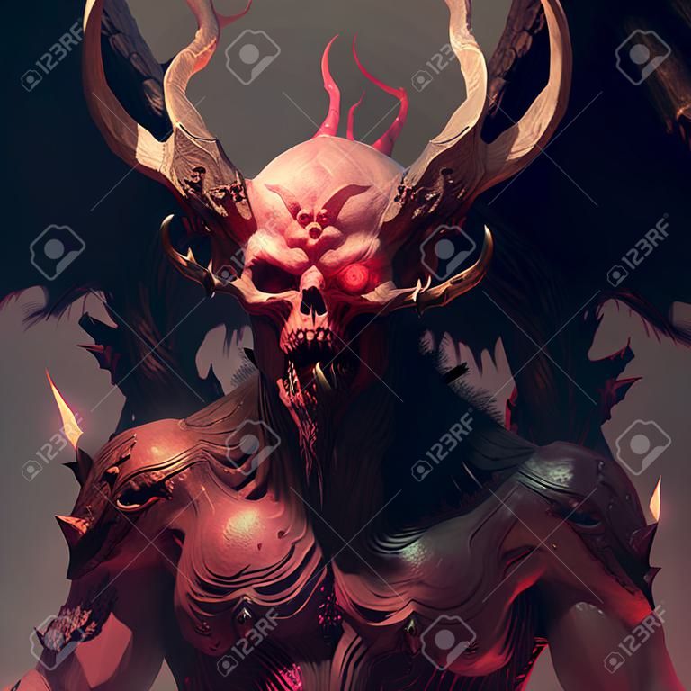 Ilustración de arte conceptual del demonio del infierno