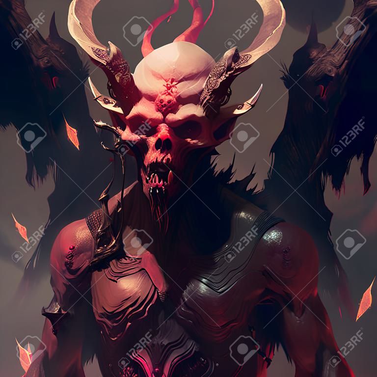Ilustración de arte conceptual del demonio del infierno