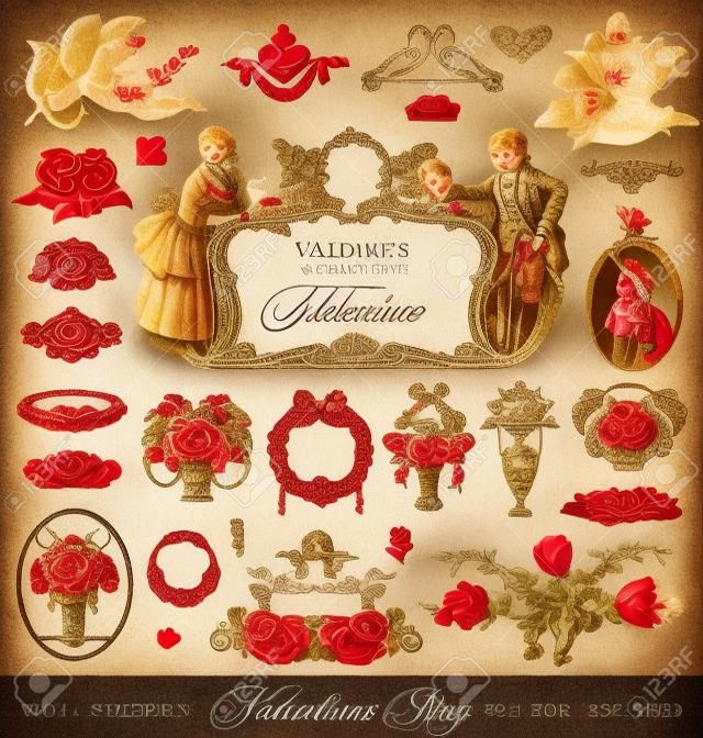 antique valentines set