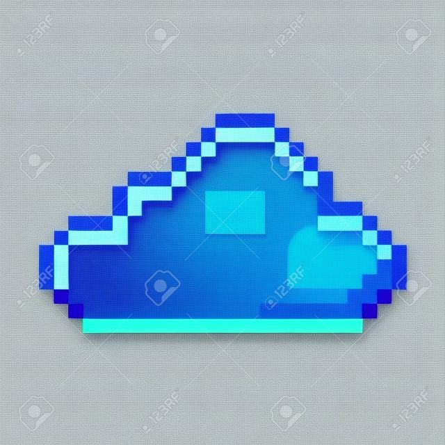 Cloud icon, pixel art. Network and computing concept.