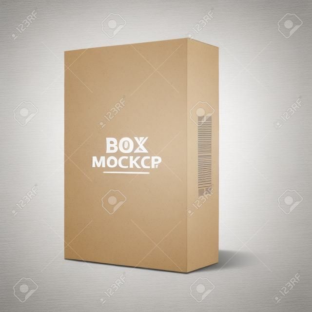 Cardboard package box. Illustration mockup template isolated on white background. Mock Up ready for your design. Vector EPS10