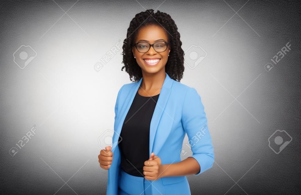 Successful Entrepreneurship. African American Business Lady Smiling At Camera On White Studio Background. Isolated, Copy Space