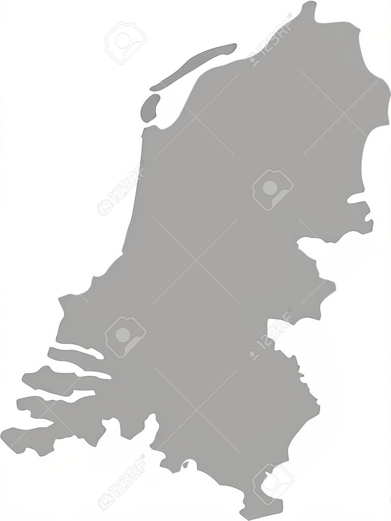 Gray Map of the Benelux peninsula countries