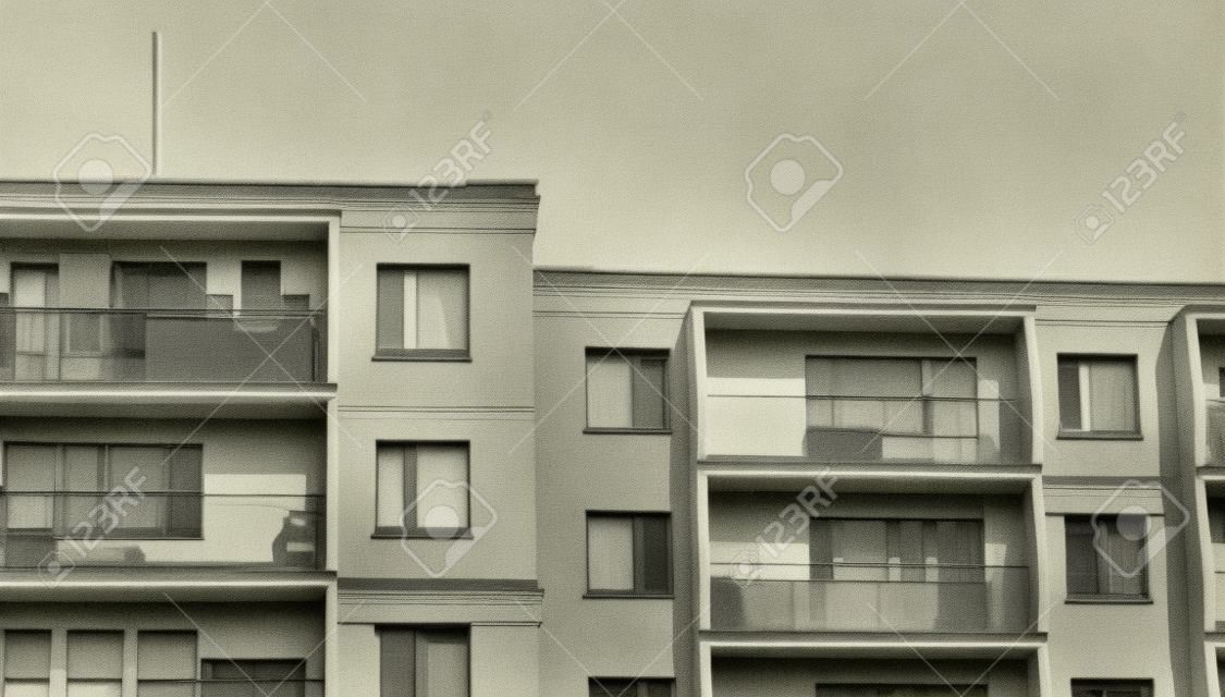 Vintage foto van blok van platte abstractie. Close-up van moder gebouw