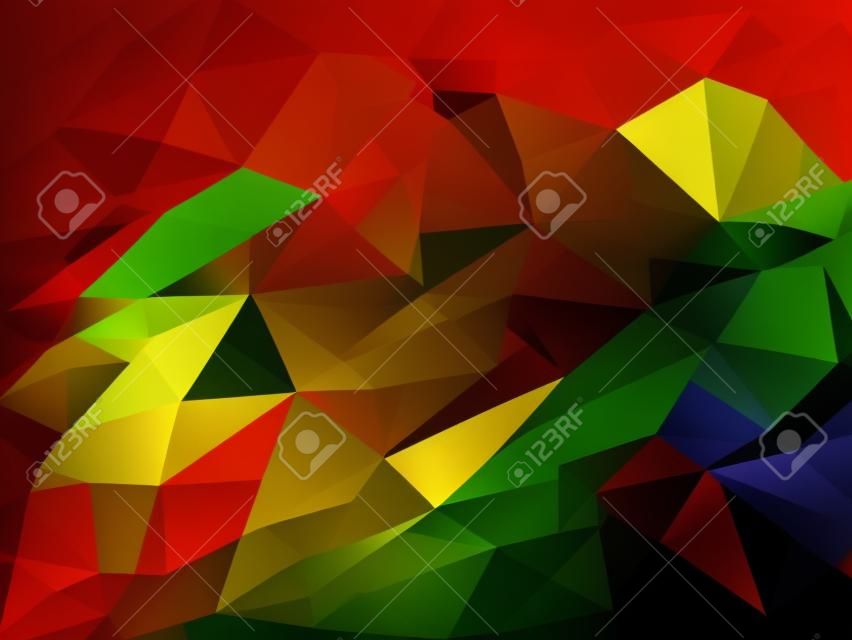 抽象的三角形紅色黃色綠色背景
