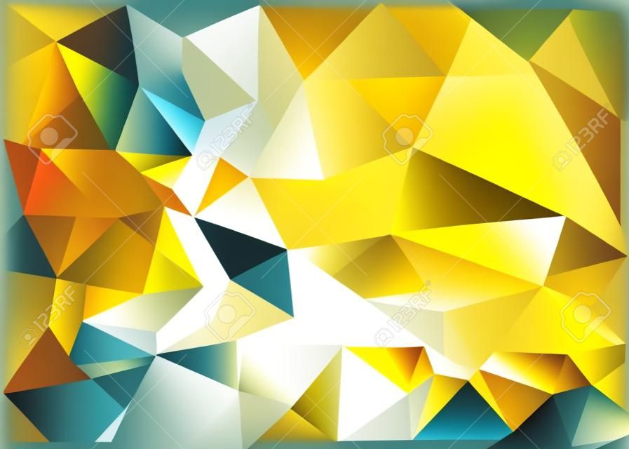矢量抽象黄白三角形背景