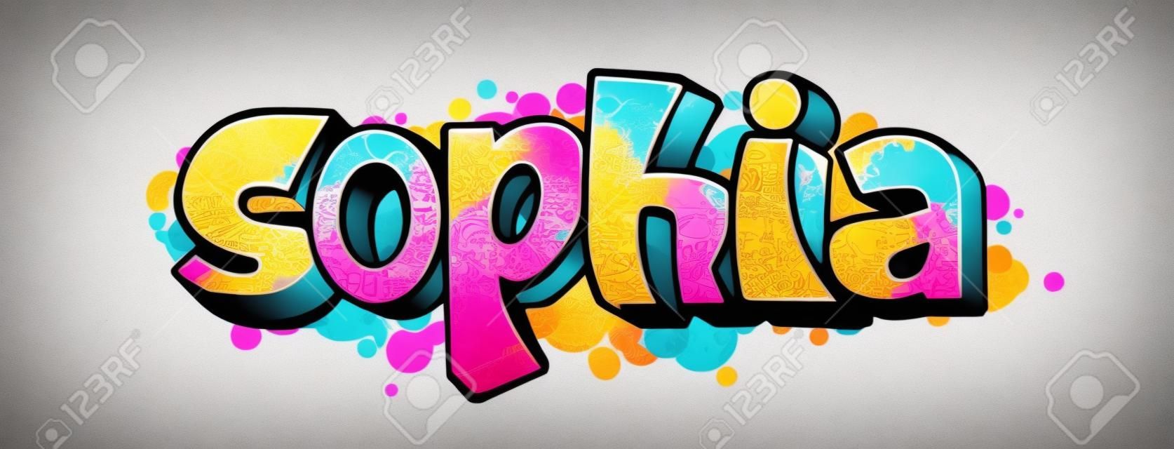 Sophia-Namenstext-Graffiti-Wort-Design