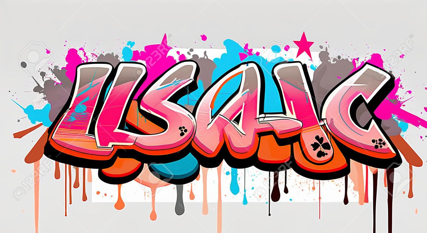 Isaac Name Text Graffiti Word Design