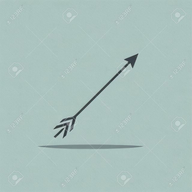 Hipster arrow icon isolated on grey background. Flat design. Vector Illustration