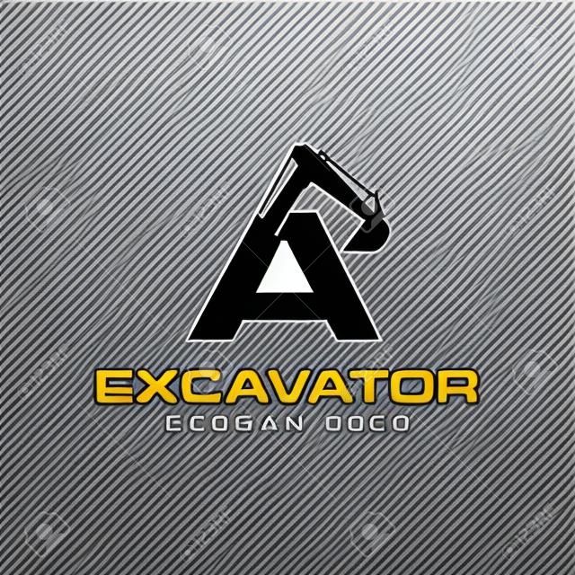 Excavator Vector Logo Template. construction