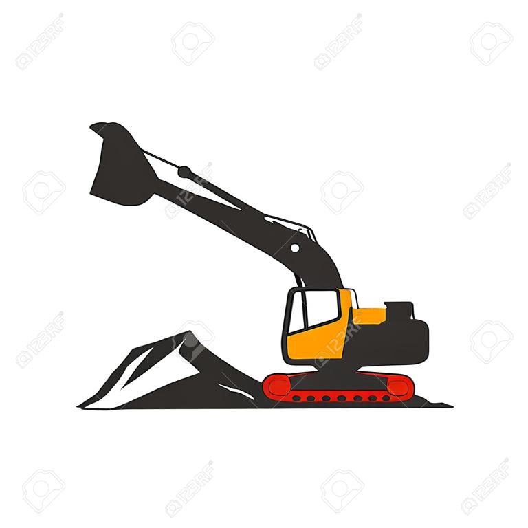 Isolated excavator vector illustration.