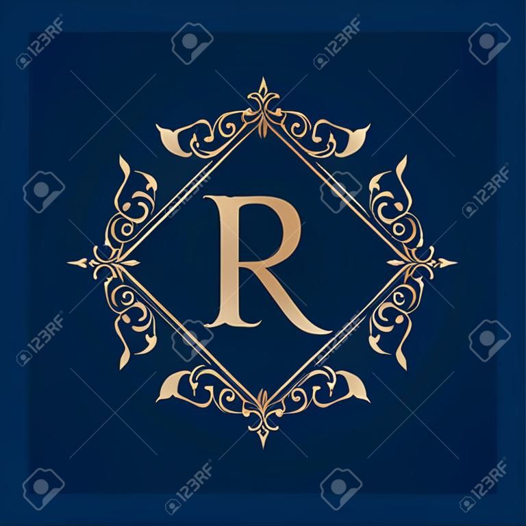 Abgabegrenze mit Illustration des Kalligraphiebuchstaben R.