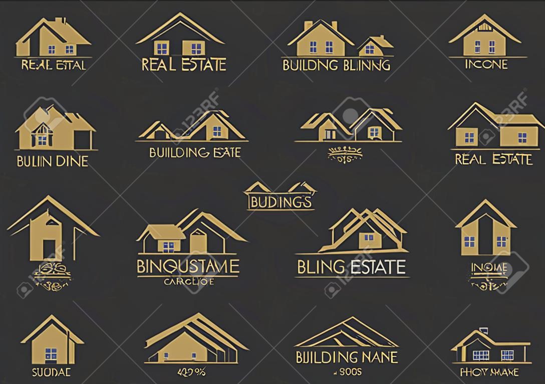 Real estate building icons image illustration