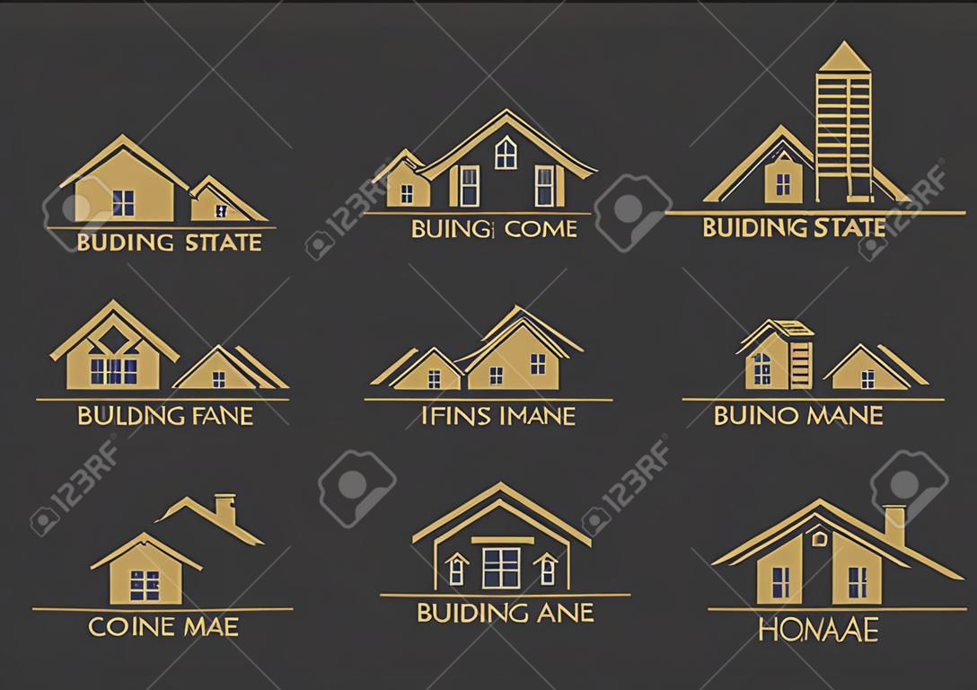 Real estate building icons image illustration