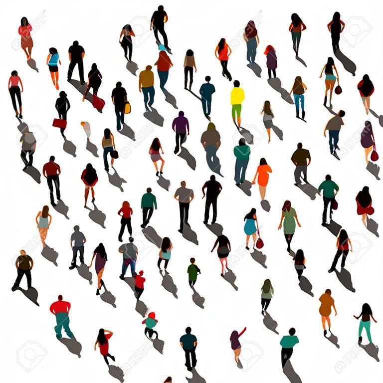 Ilustración de vector de multitud de personas