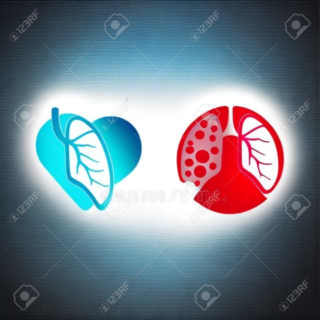 ludzkie płuca ikona wektor ilustracja projekt