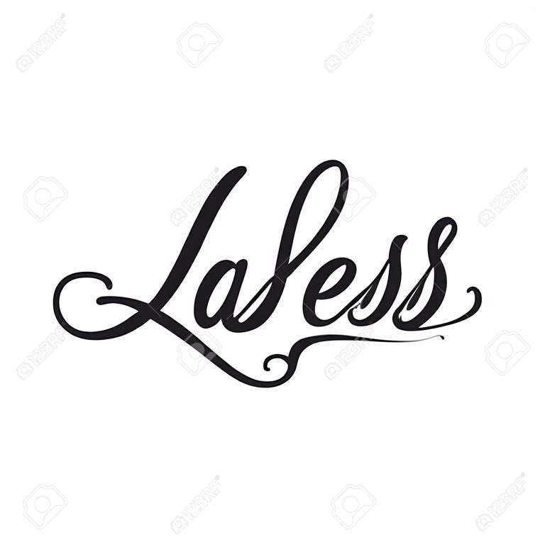 Lashes lettering logo design. Vector hand drawn lettering. Calligraphy phrase for lash makers logo, cards, prints, beauty blogs.