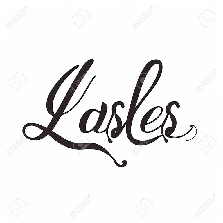 Lassen letters logo ontwerp. Vector hand getekende letters. Kalligrafie zin voor wimpers logo, kaarten, prints, schoonheid blogs.