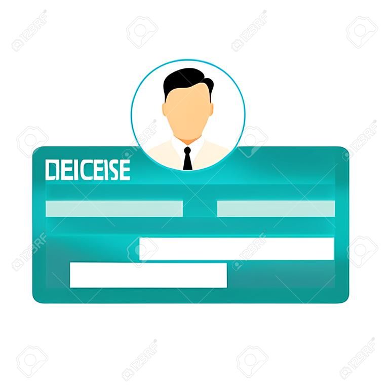 흰색 배경에 고립 된 사진과 함께 자동차 운전 면허증 신분증