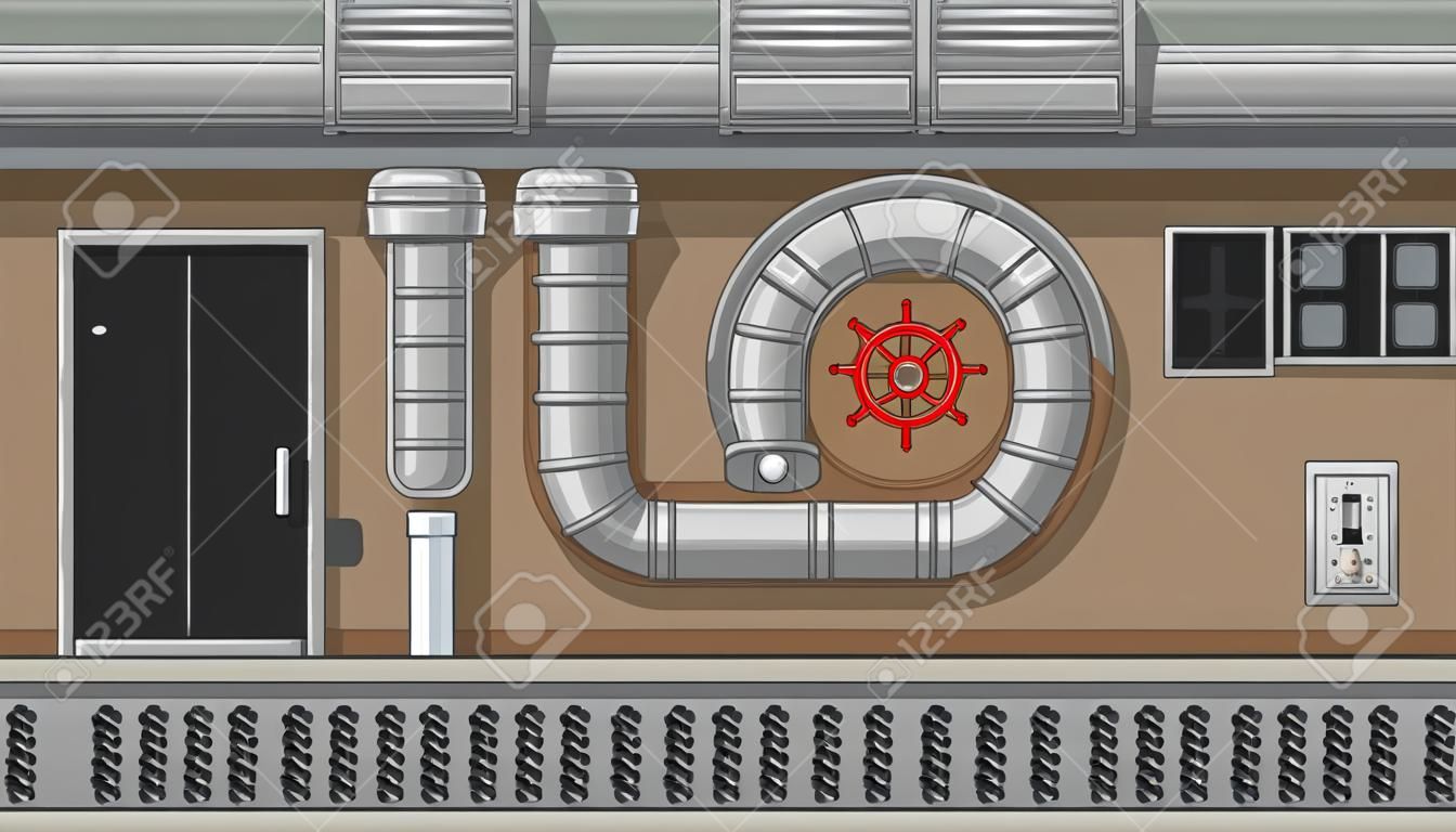 Illustration of air ventilation pipe and manhole for game