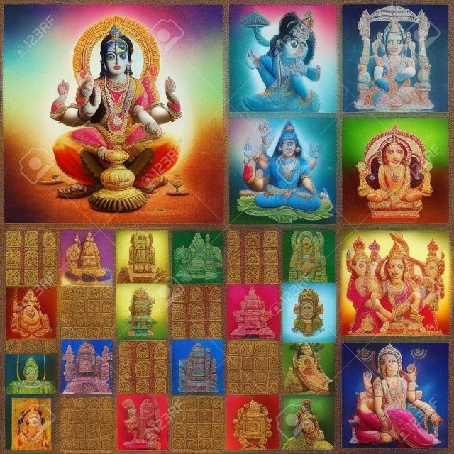 коллаж с индуистских богов, Индия