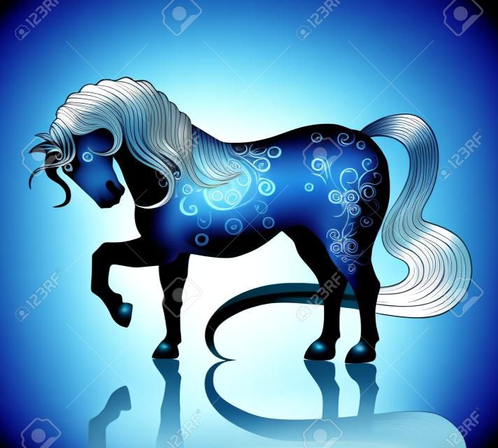Vektor-Illustration von blaues Pferd